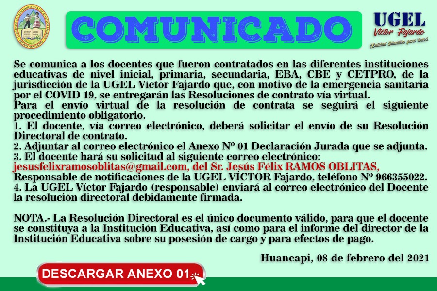 COMINCADO RESOLUCION122